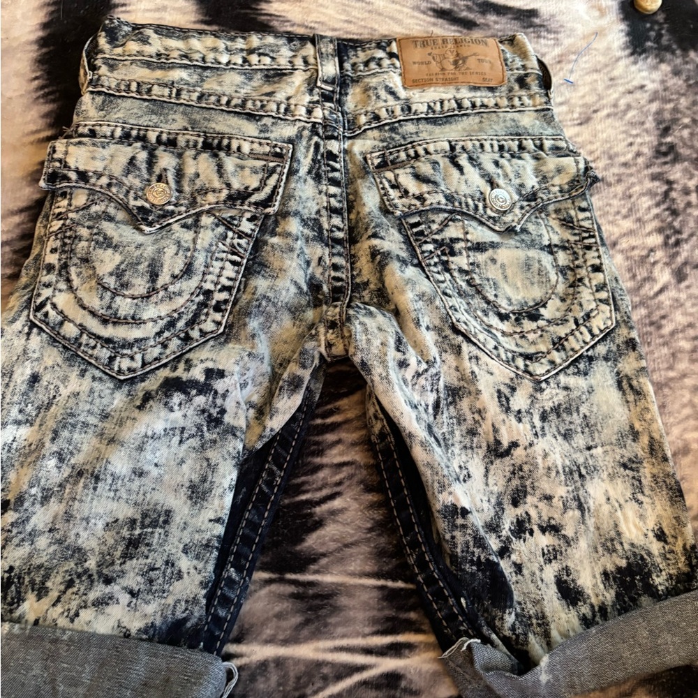 True Religion Black and White Denim Jeans - Picture 5 of 7